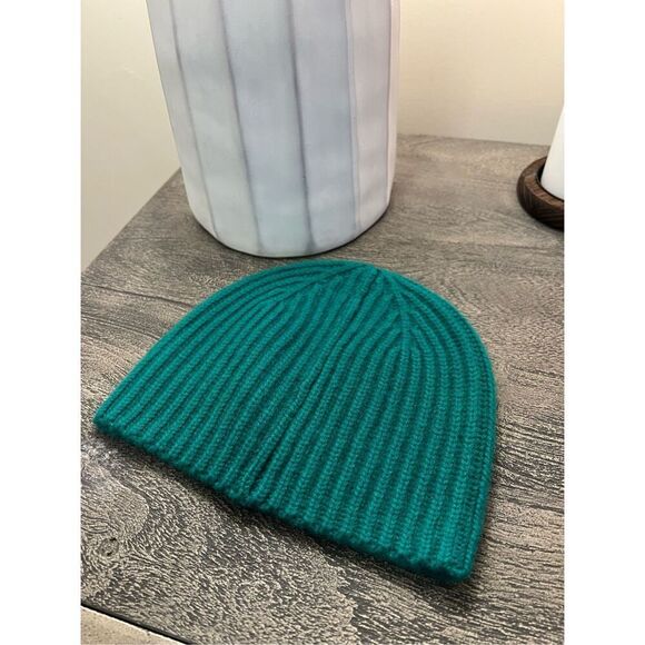 COS Teal Ribbed Knit Beanie - Picture 1 of 7